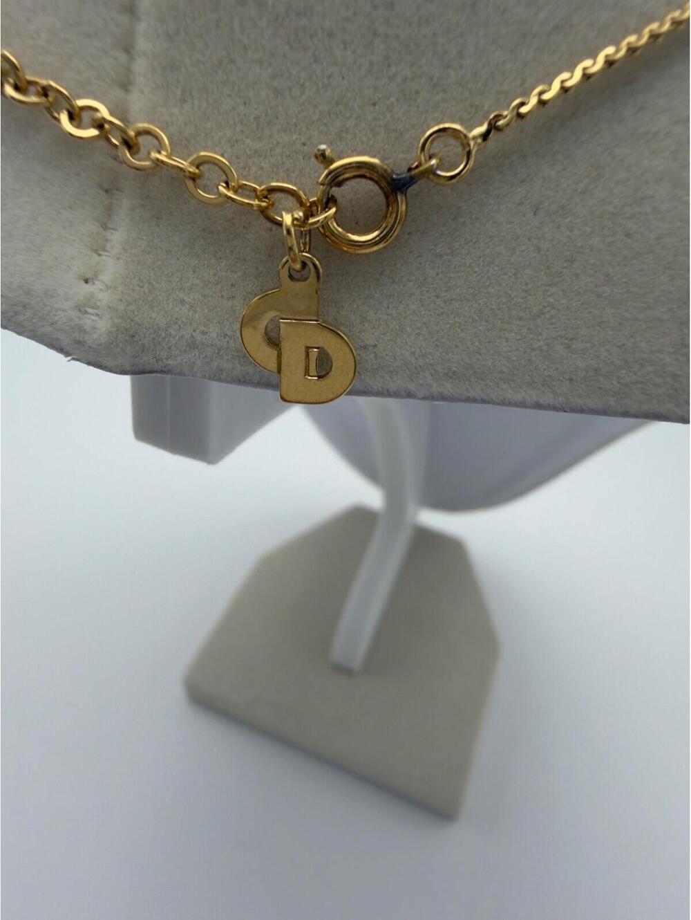 Authentic Christian Dior Necklace CD Letters Logo Pendant With Crystals 16” - Picture 10 of 10